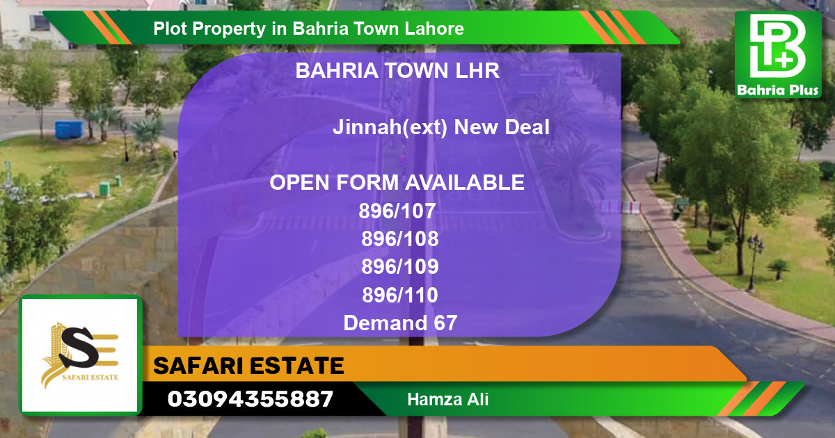 Residential Plot for Sale in Bahria Town, Lahore - (BP-81980)