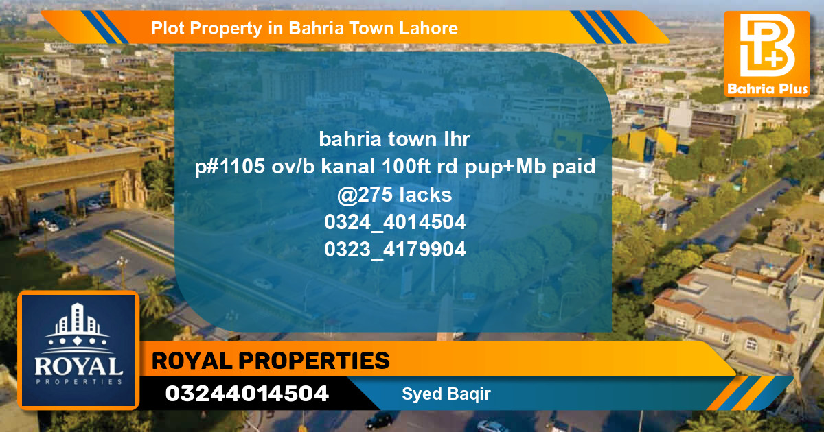 Residential Plot for Sale in Bahria Town, Lahore - (BP-81989)
