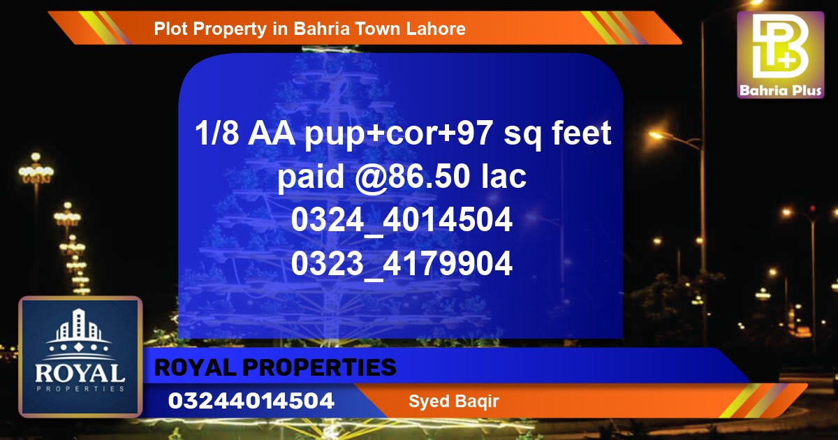 Residential Plot for Sale in Bahria Town, Lahore - (BP-81996)