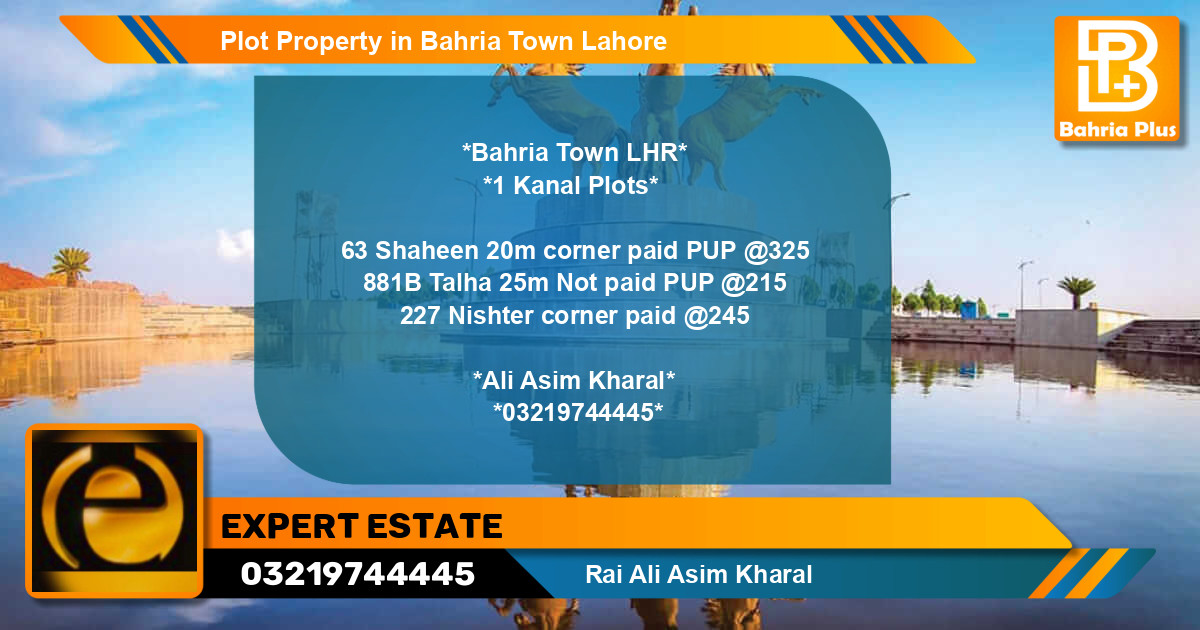 Residential Plot for Sale in Bahria Town, Lahore - (BP-82017)