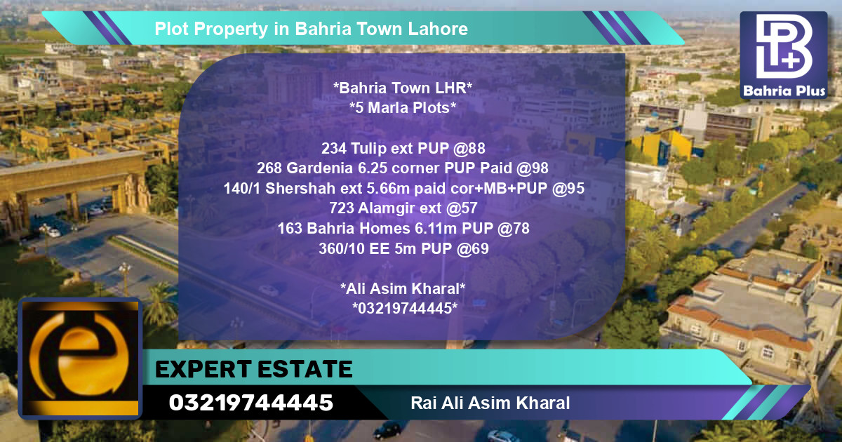 Residential Plot for Sale in Bahria Town, Lahore - (BP-82021)