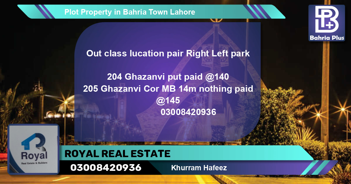 Residential Plot for Sale in Bahria Town, Lahore - (BP-82028)