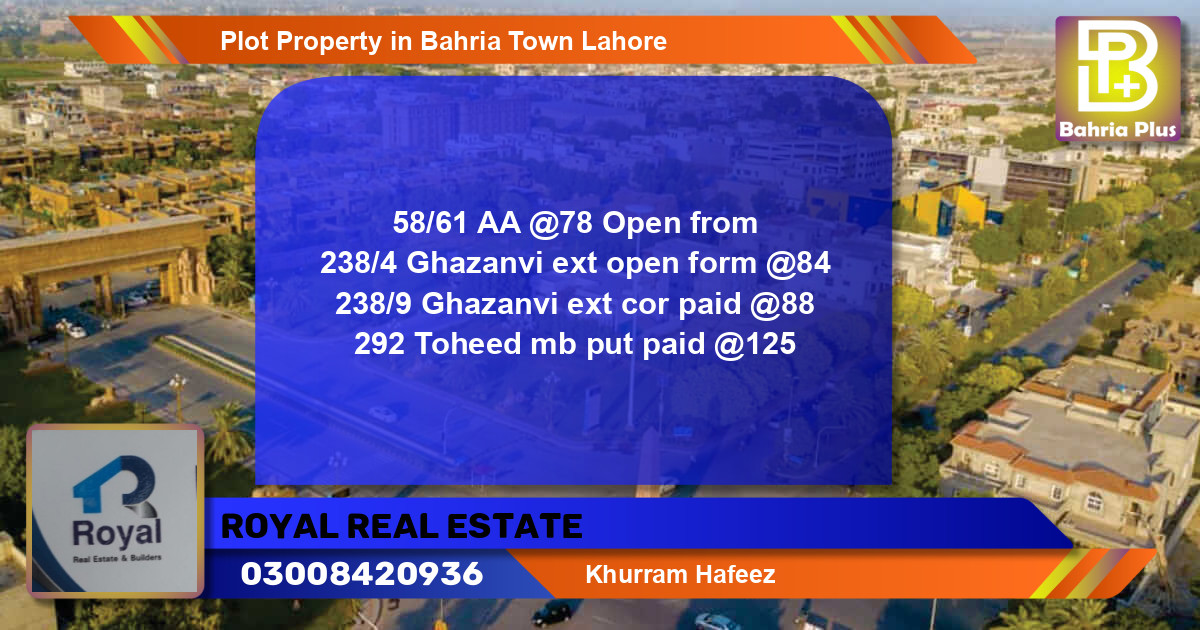 Residential Plot for Sale in Bahria Town, Lahore - (BP-82031)