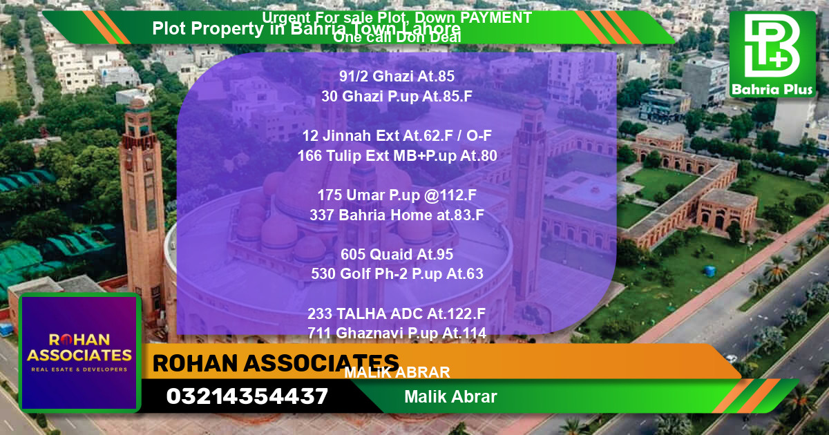 Residential Plot for Sale in Bahria Town, Lahore - (BP-82037)
