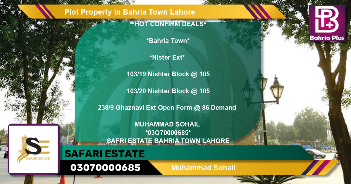 Residential Plot for Sale in Bahria Town, Lahore - (BP-82052)