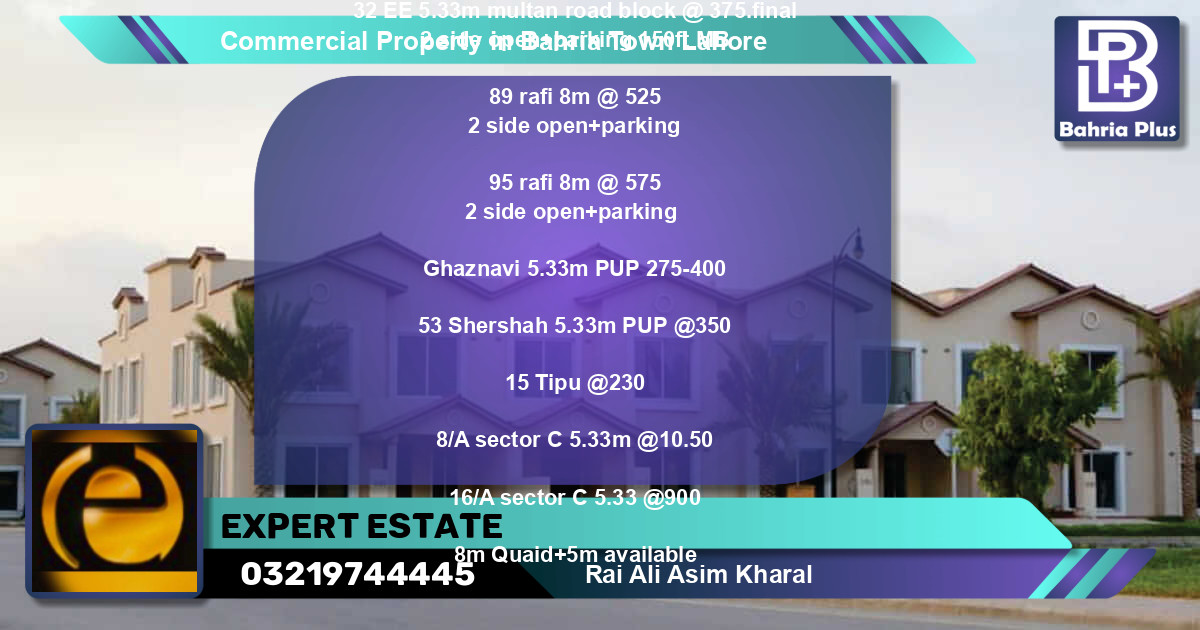 Commercial Property for Sale in Bahria Town, Lahore - (BP-82056)