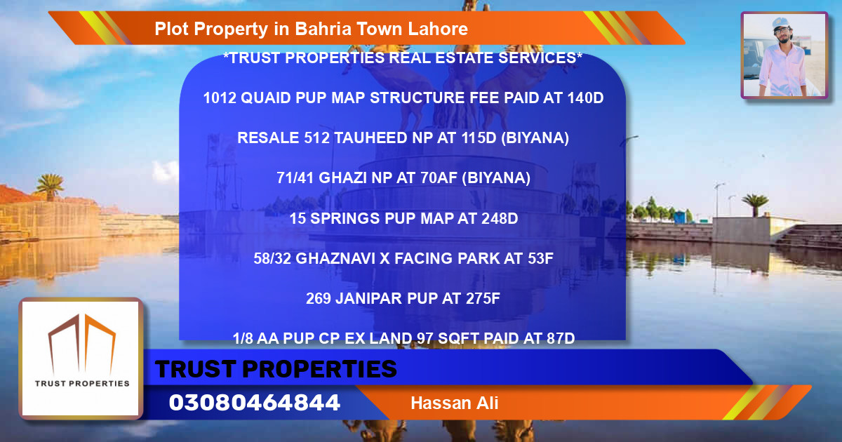 Residential Plot for Sale in Bahria Town, Lahore - (BP-82057)