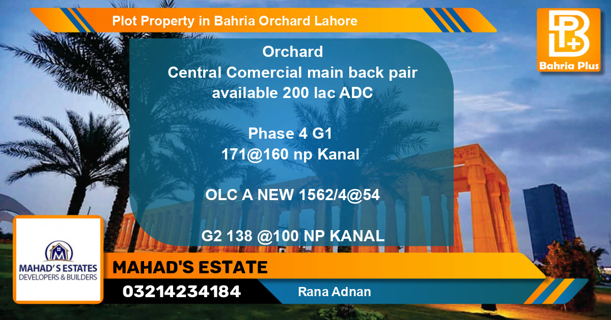 Residential Plot for Sale in Bahria Orchard, Lahore - (BP-82080)