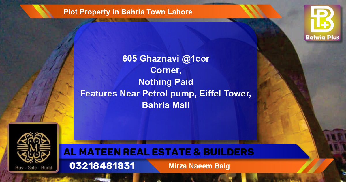 Residential Plot for Sale in Bahria Town, Lahore - (BP-82109)