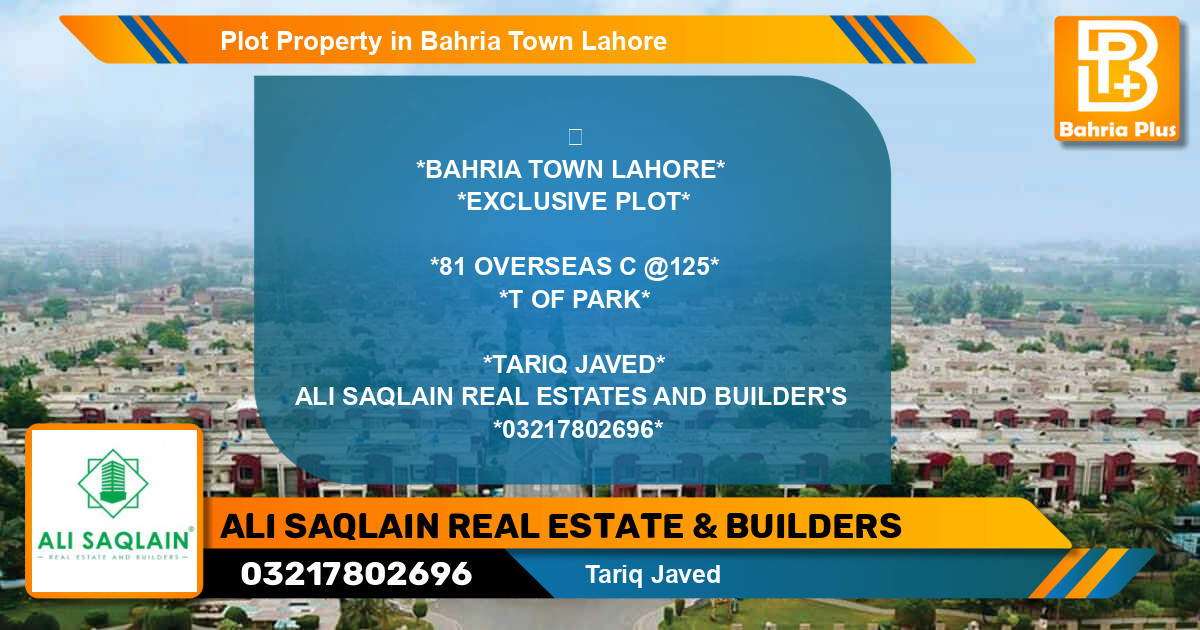 Residential Plot for Sale in Bahria Town, Lahore - (BP-82115)