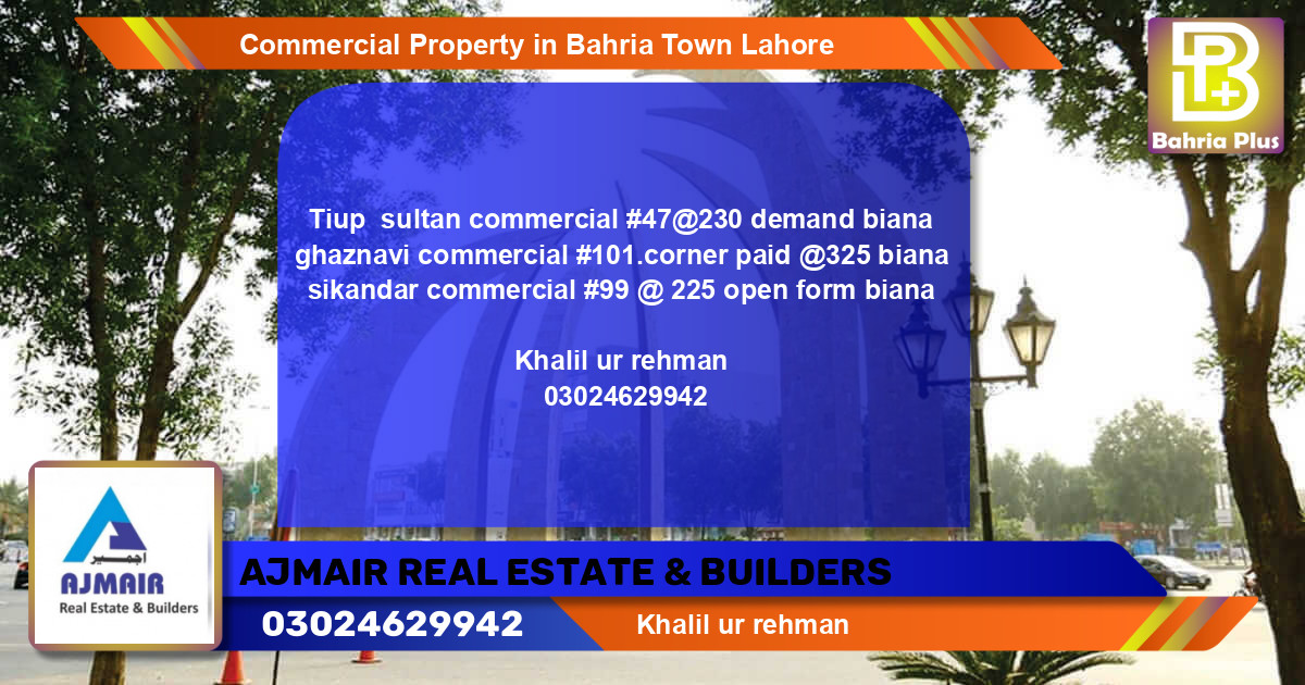 Commercial Property for Sale in Bahria Town, Lahore - (BP-82120)