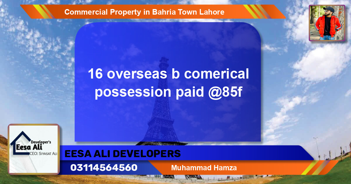 Commercial Property for Sale in Bahria Town, Lahore - (BP-82163)