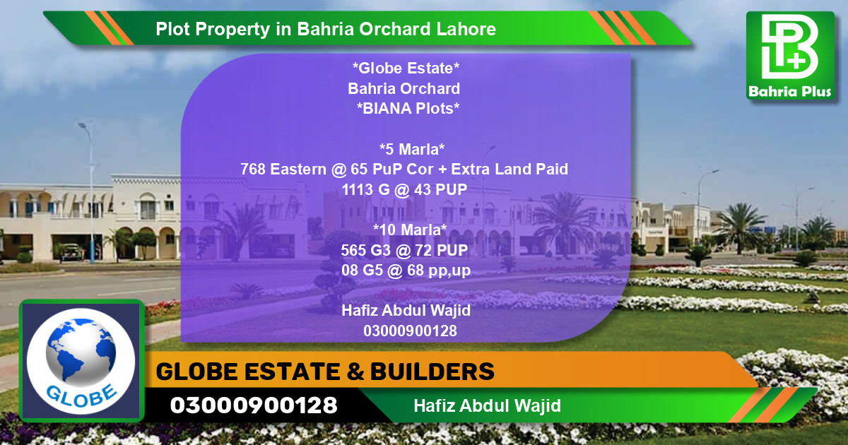 Residential Plot for Sale in Bahria Orchard, Lahore - (BP-82167)
