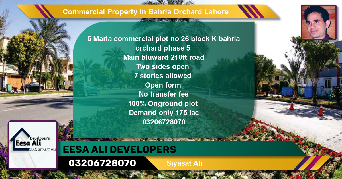 Commercial Property for Sale in Bahria Orchard, Lahore - (BP-82168)