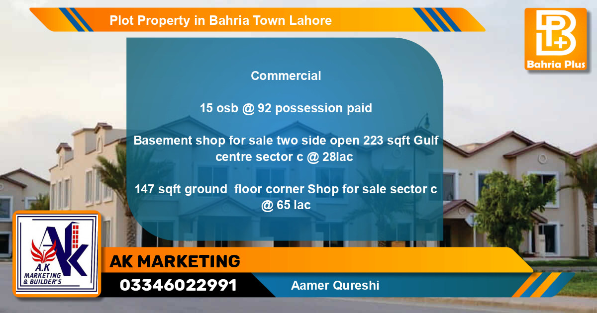 Commercial Plot for Sale in Bahria Town, Lahore - (BP-82169)
