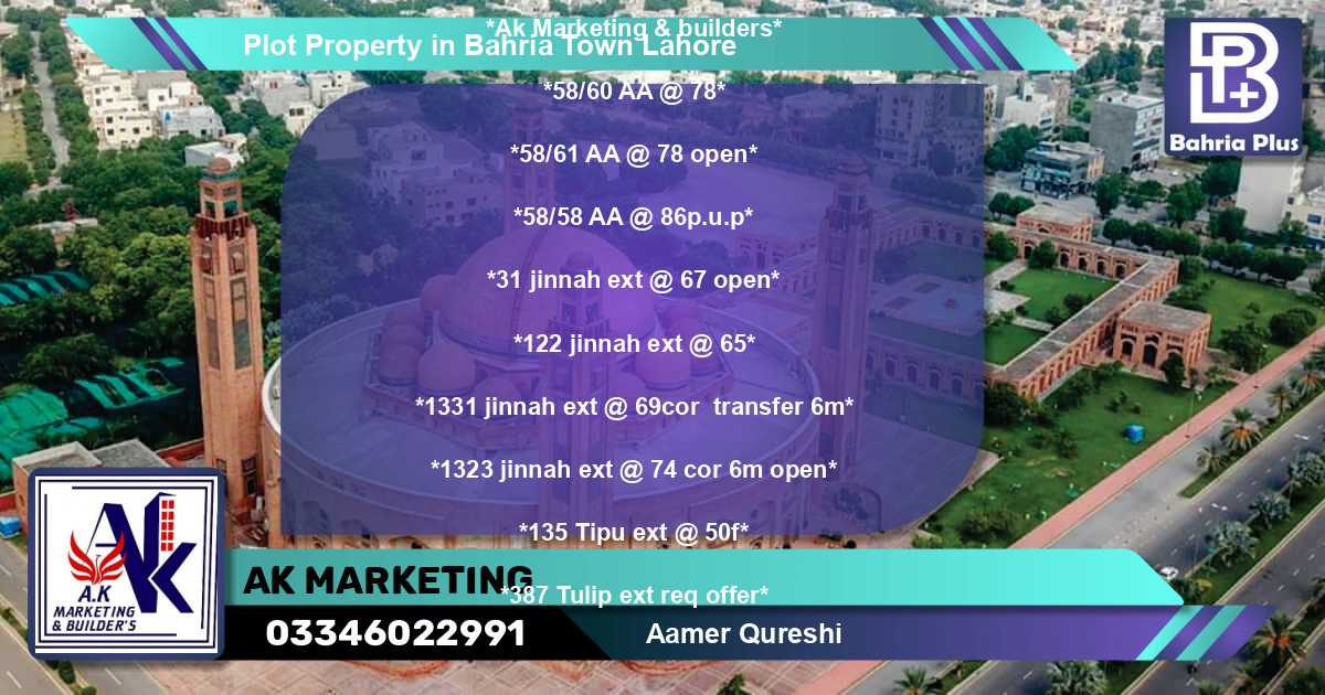 Residential Plot for Sale in Bahria Town, Lahore - (BP-82173)