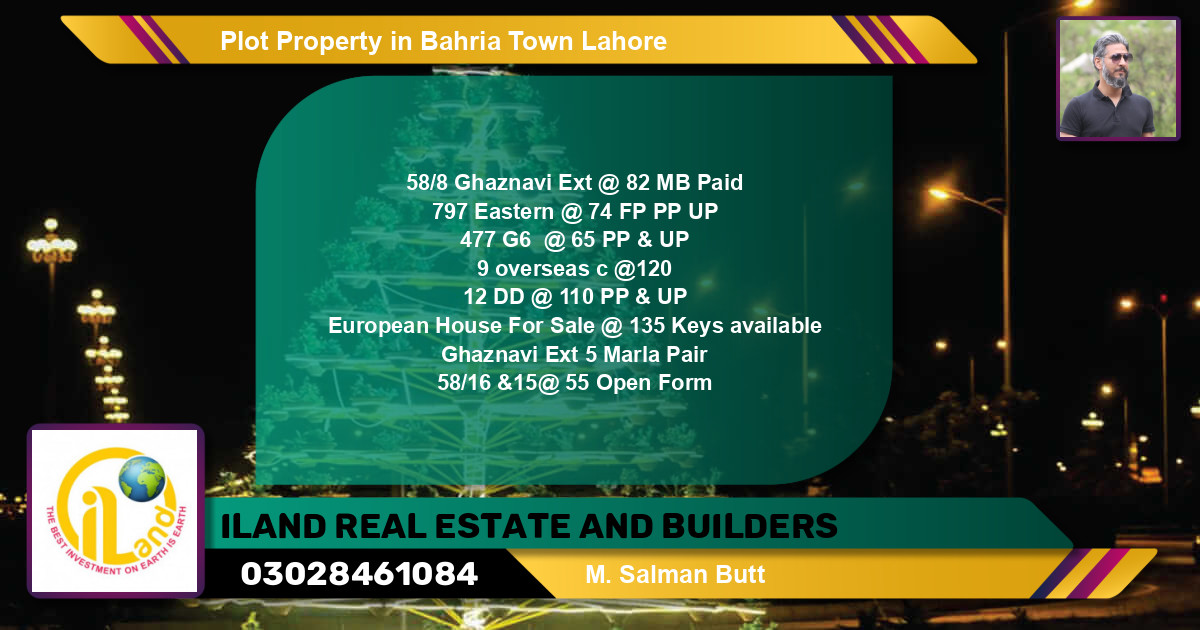 Residential Plot for Sale in Bahria Town, Lahore - (BP-82179)