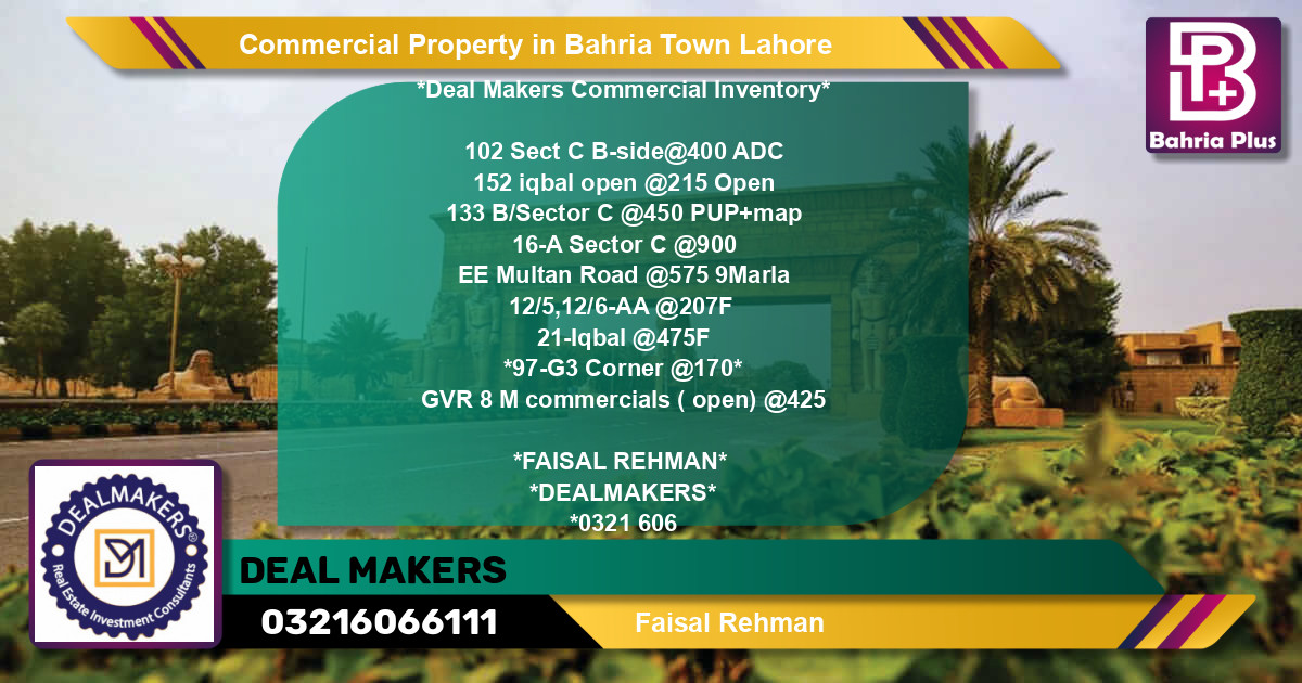 Commercial Property for Sale in Bahria Town, Lahore - (BP-82189)