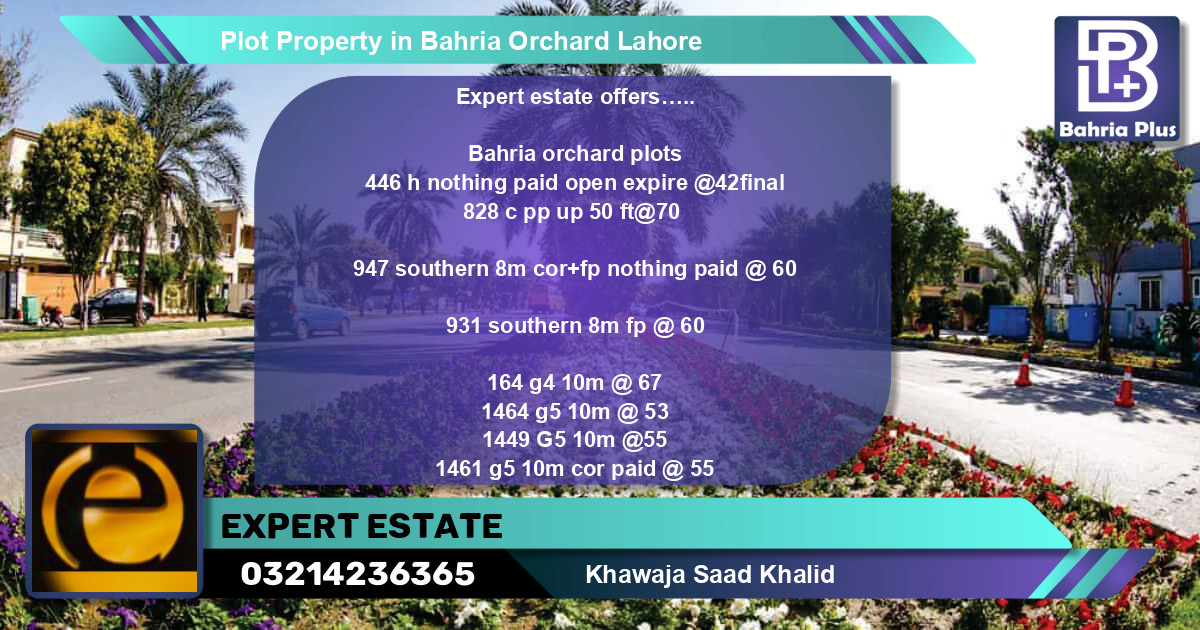 Residential Plot for Sale in Bahria Orchard, Lahore - (BP-82221)