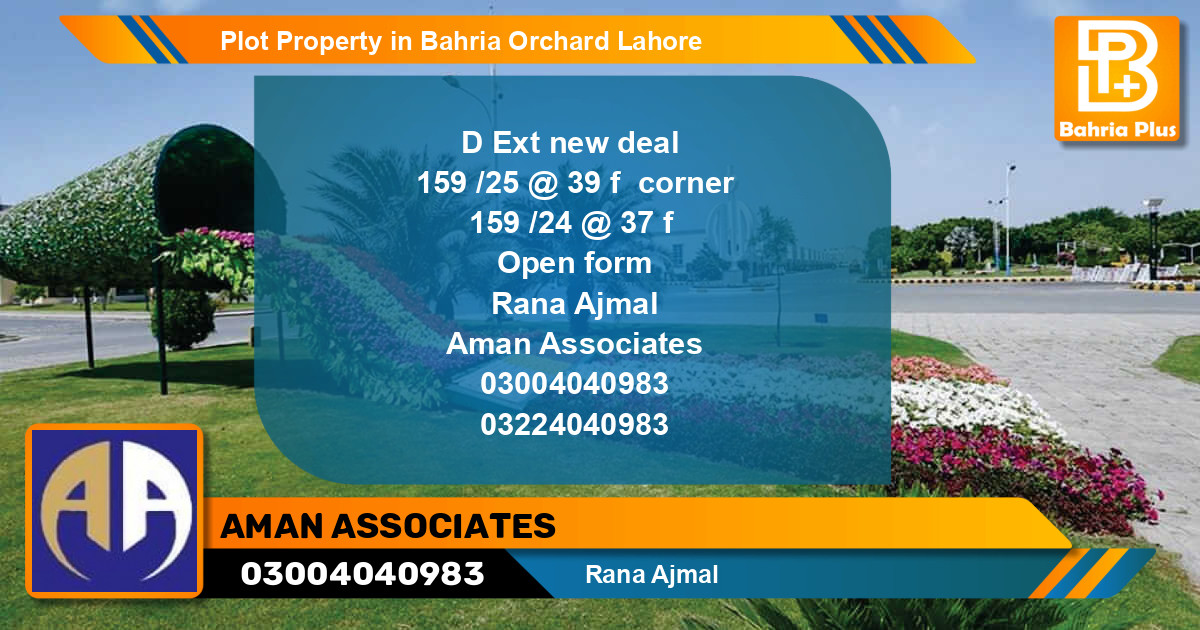 Residential Plot for Sale in Bahria Orchard, Lahore - (BP-82240)