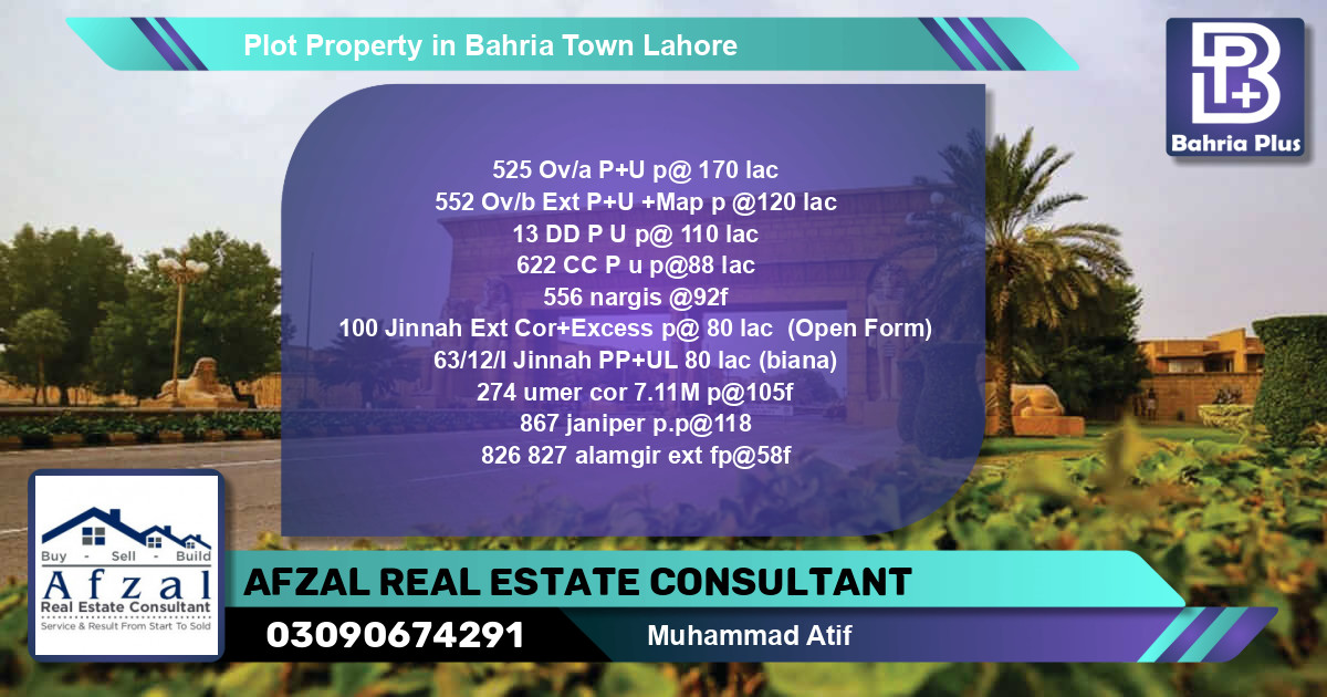Residential Plot for Sale in Bahria Town, Lahore - (BP-82274)