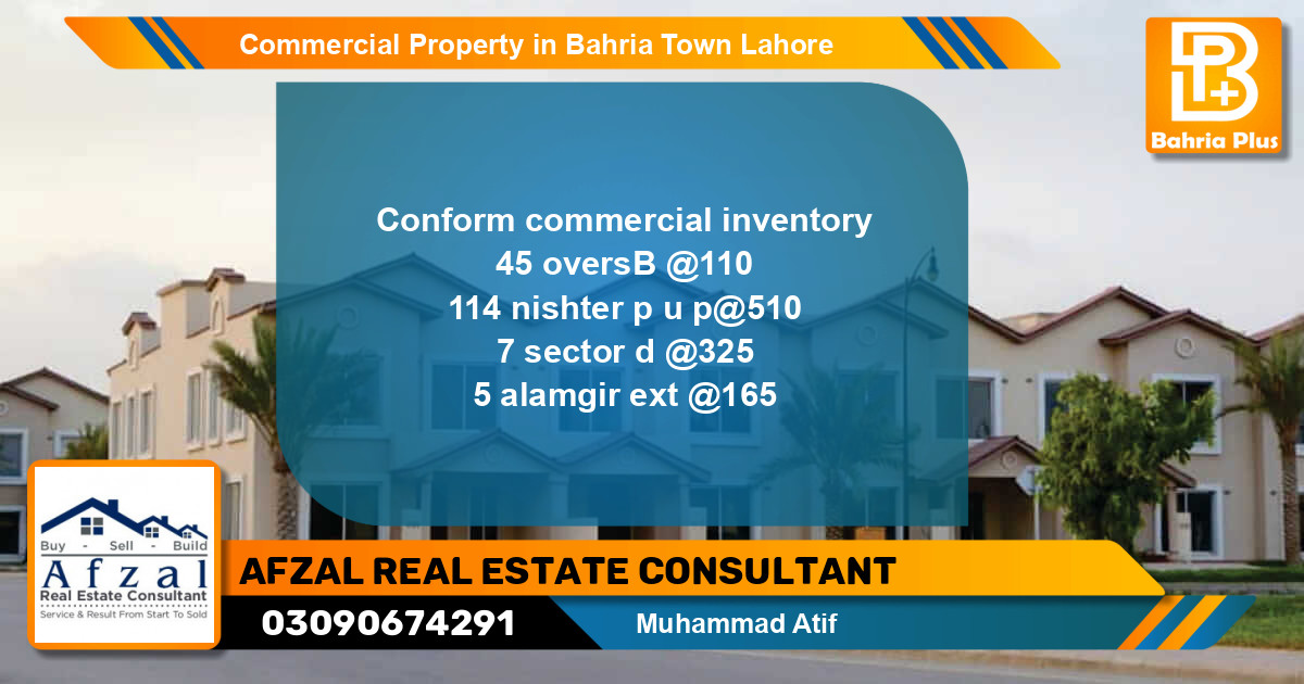 Commercial Property for Sale in Bahria Town, Lahore - (BP-82275)