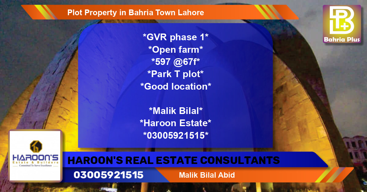 Residential Plot for Sale in Bahria Town, Lahore - (BP-82277)