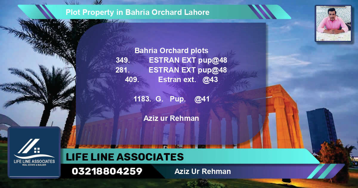 Residential Plot for Sale in Bahria Orchard, Lahore - (BP-82279)