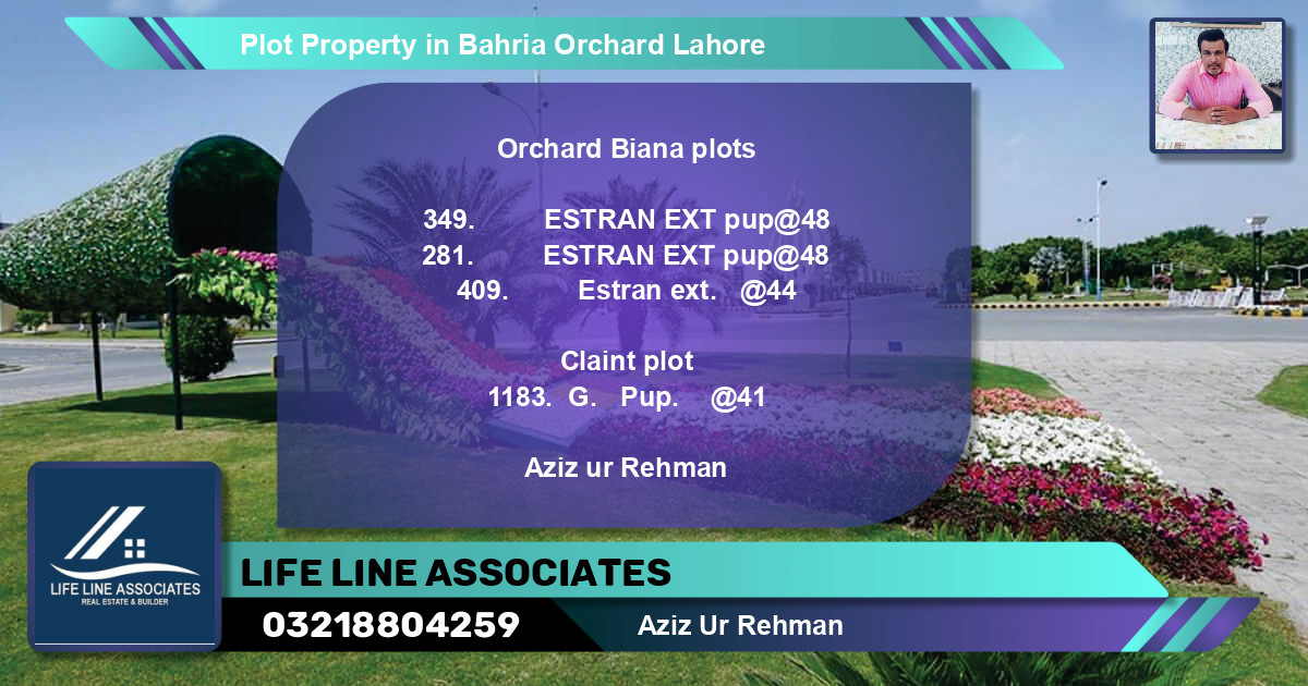 Residential Plot for Sale in Bahria Orchard, Lahore - (BP-82280)