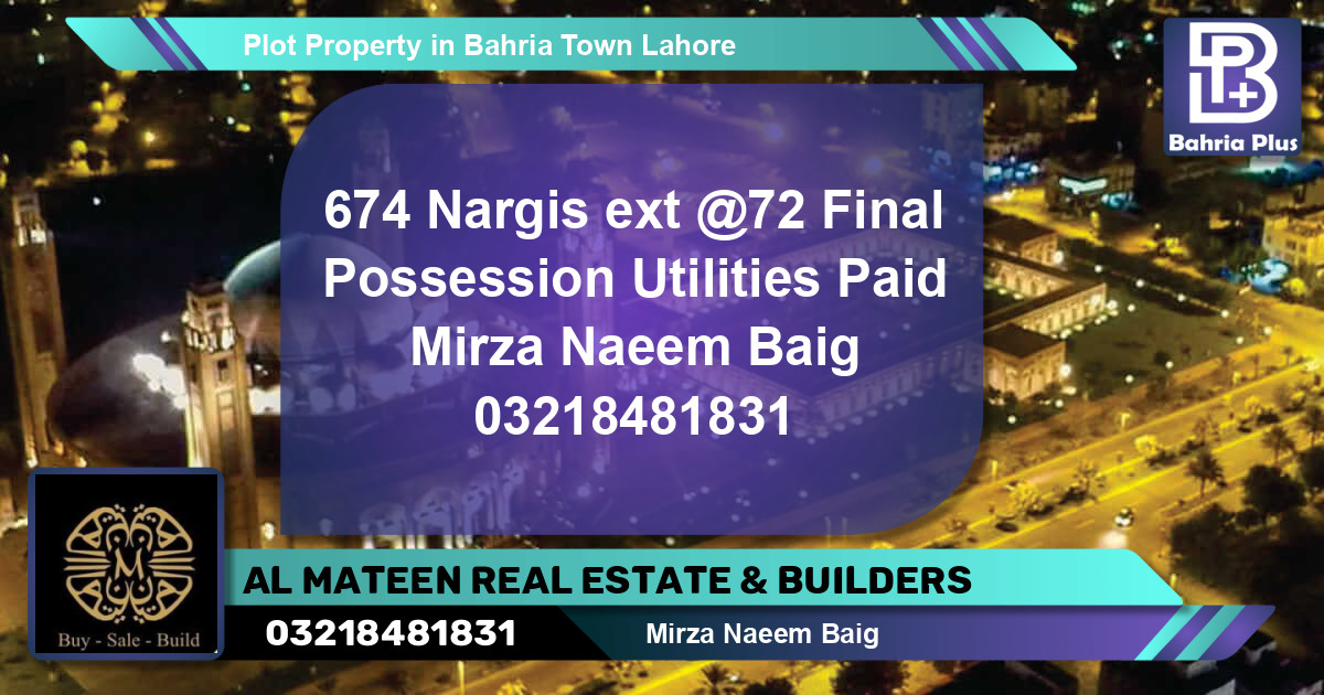 Residential Plot for Sale in Bahria Town, Lahore - (BP-82287)