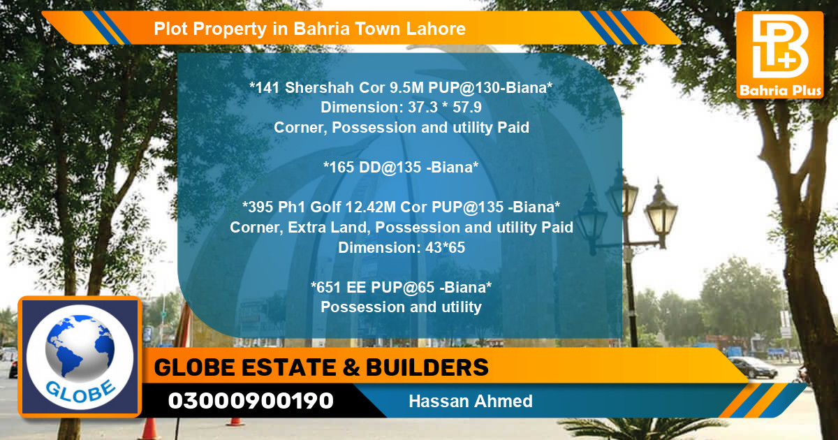 Residential Plot for Sale in Bahria Town, Lahore - (BP-82293)