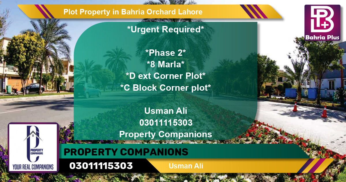 Residential Plot for Sale in Bahria Orchard, Lahore - (BP-82300)