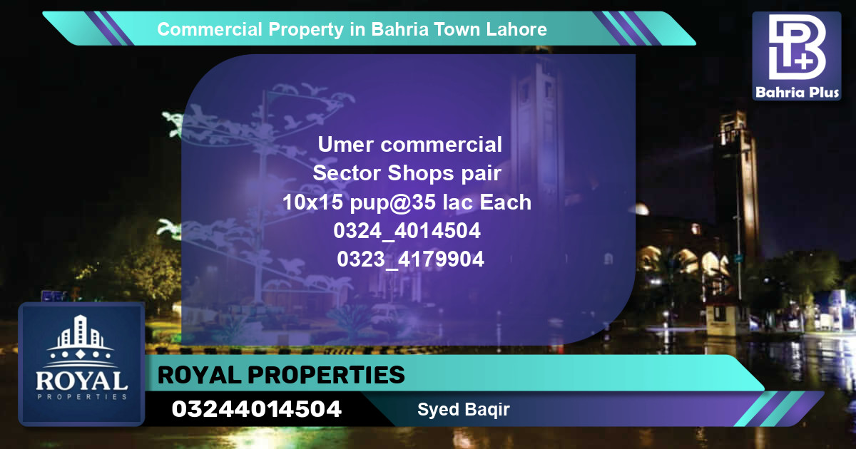 Commercial Property for Sale in Bahria Town, Lahore - (BP-82313)