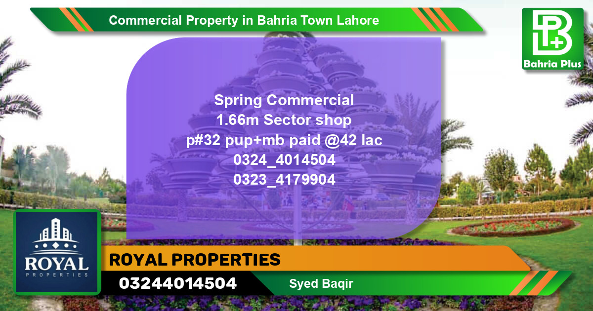 Commercial Property for Sale in Bahria Town, Lahore - (BP-82314)