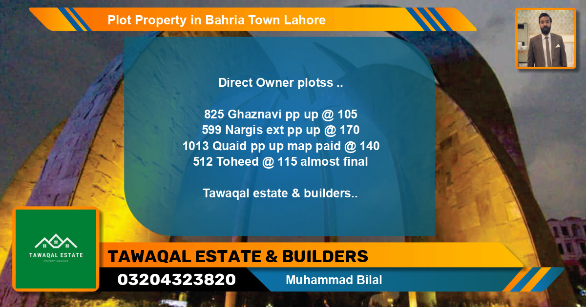 Residential Plot for Sale in Bahria Town, Lahore - (BP-82315)