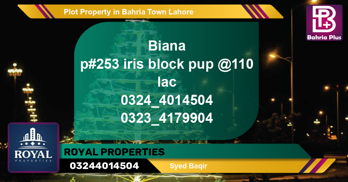 Residential Plot for Sale in Bahria Town, Lahore - (BP-82317)