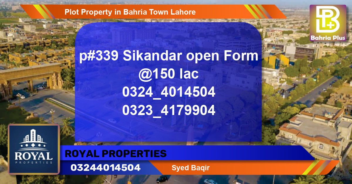 Residential Plot for Sale in Bahria Town, Lahore - (BP-82319)