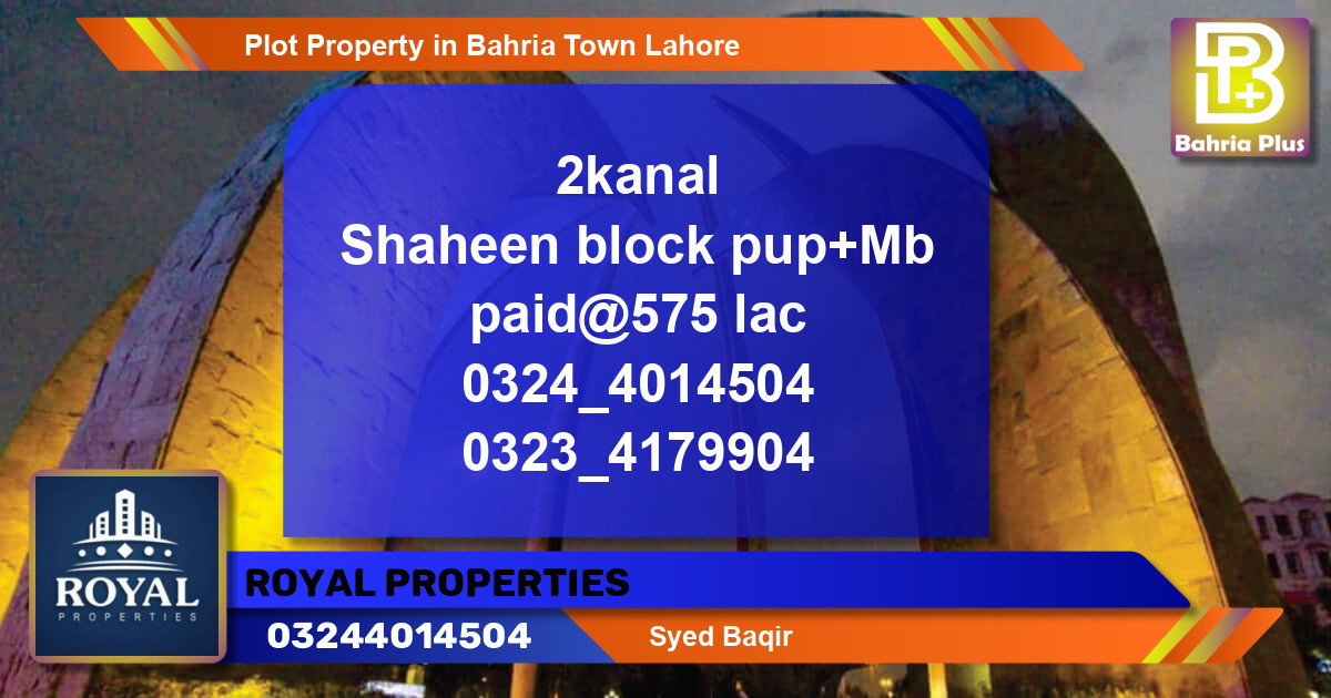 Residential Plot for Sale in Bahria Town, Lahore - (BP-82323)