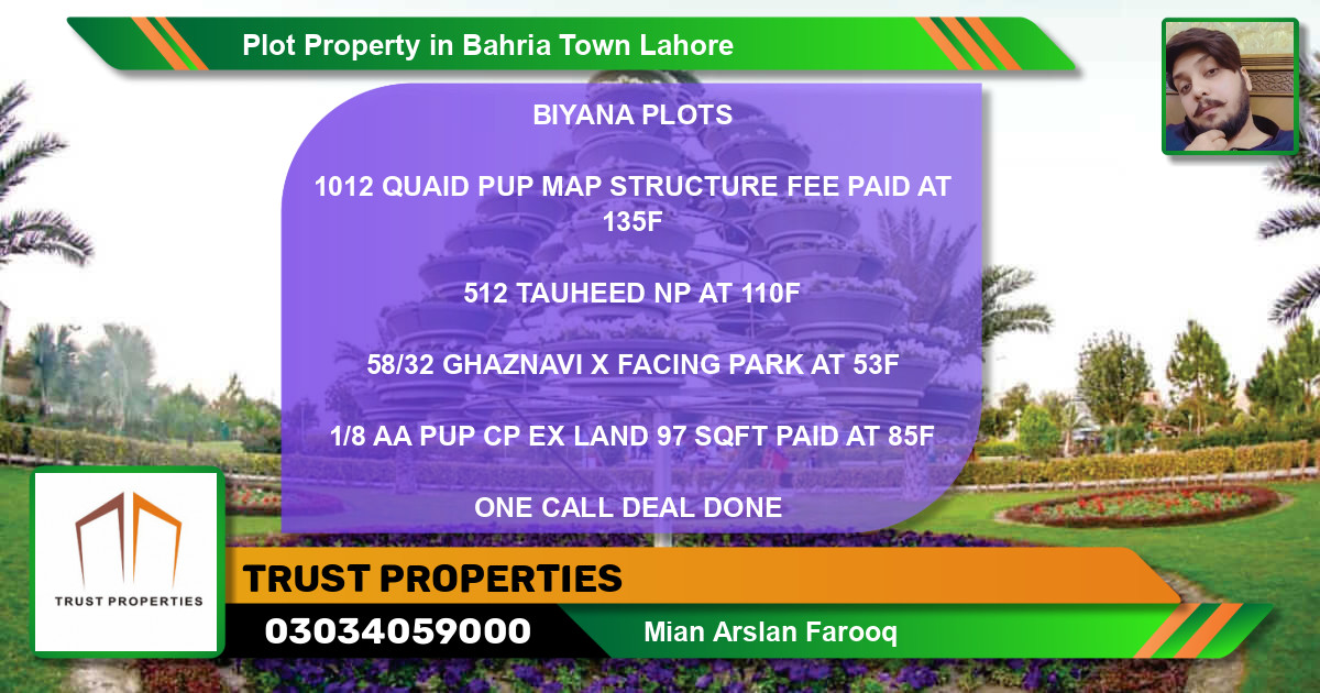 Residential Plot for Sale in Bahria Town, Lahore - (BP-82331)