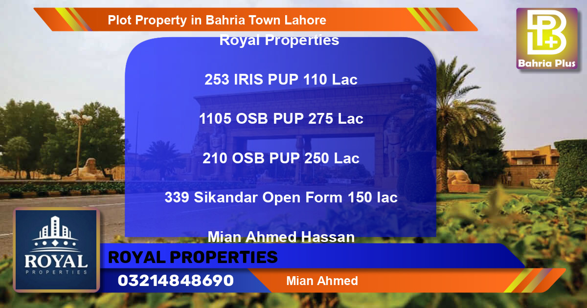Residential Plot for Sale in Bahria Town, Lahore - (BP-82333)