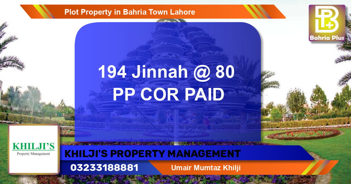 Residential Plot for Sale in Bahria Town, Lahore - (BP-82335)