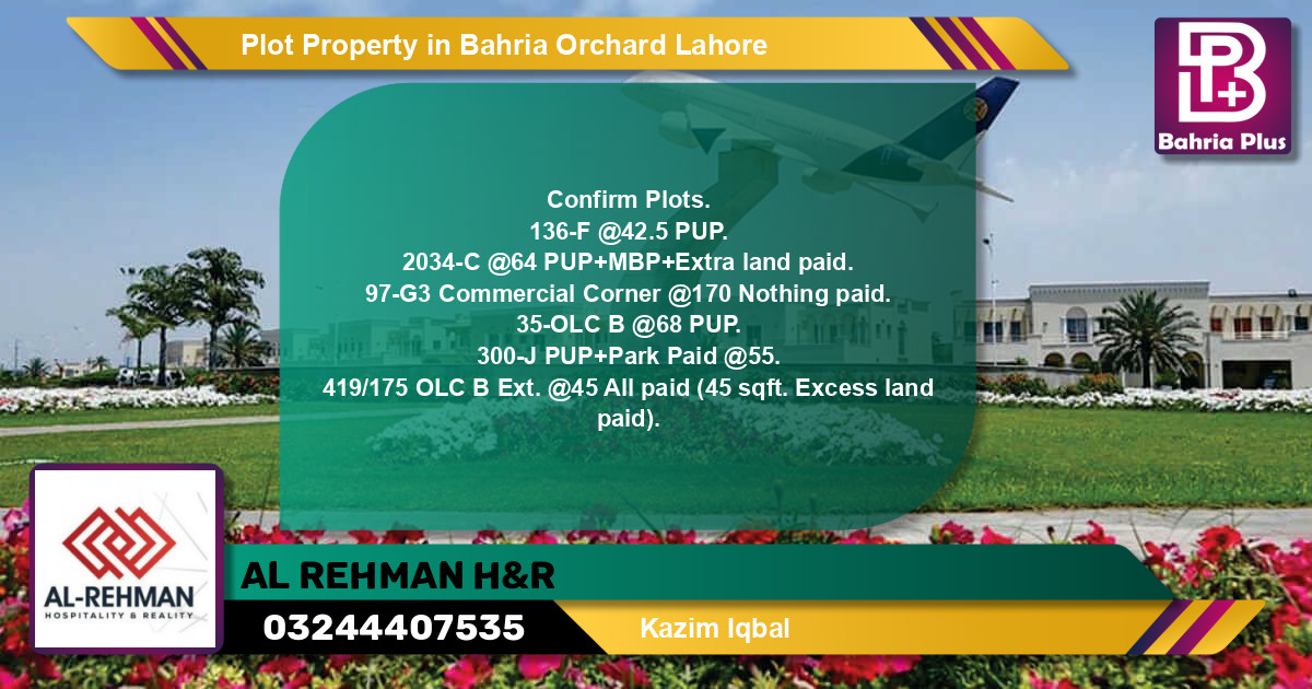 Commercial Plot for Sale in Bahria Orchard, Lahore - (BP-82339)