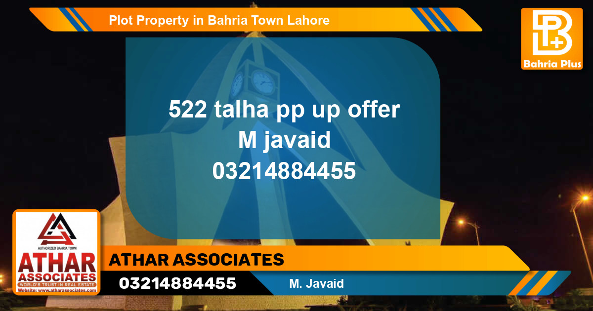 Residential Plot for Sale in Bahria Town, Lahore - (BP-82377)
