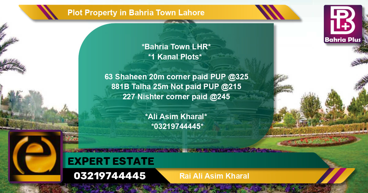 Residential Plot for Sale in Bahria Town, Lahore - (BP-82386)