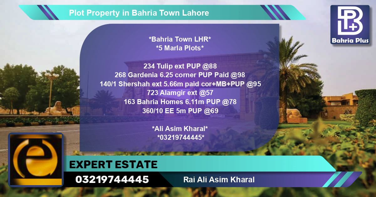 Residential Plot for Sale in Bahria Town, Lahore - (BP-82393)