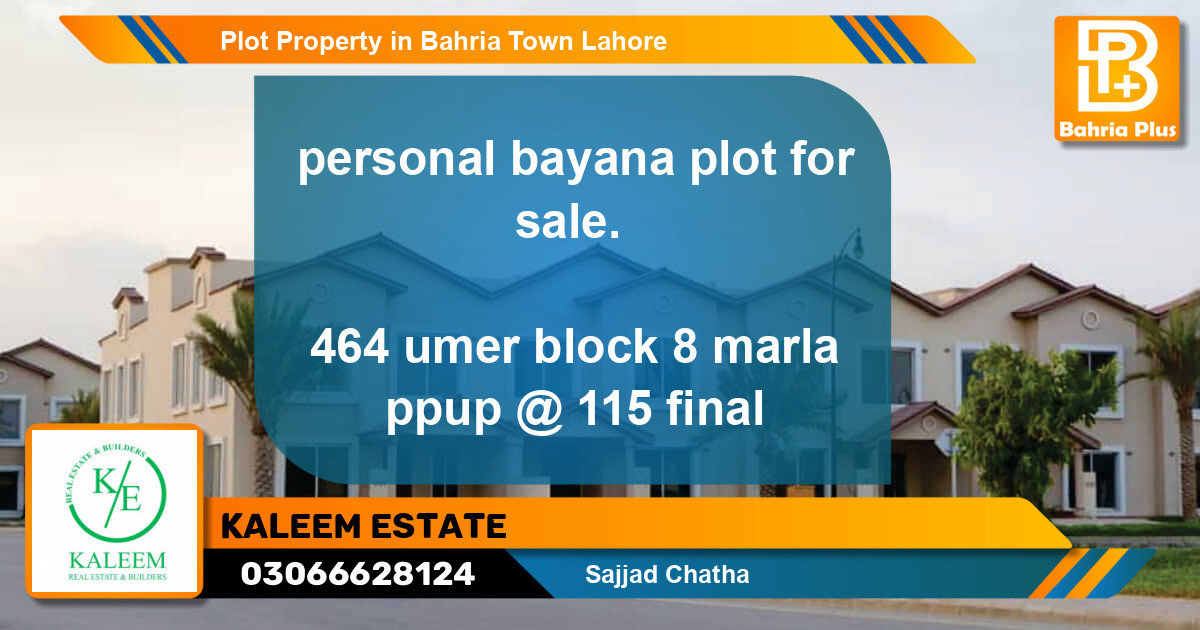 Residential Plot for Sale in Bahria Town, Lahore - (BP-82397)