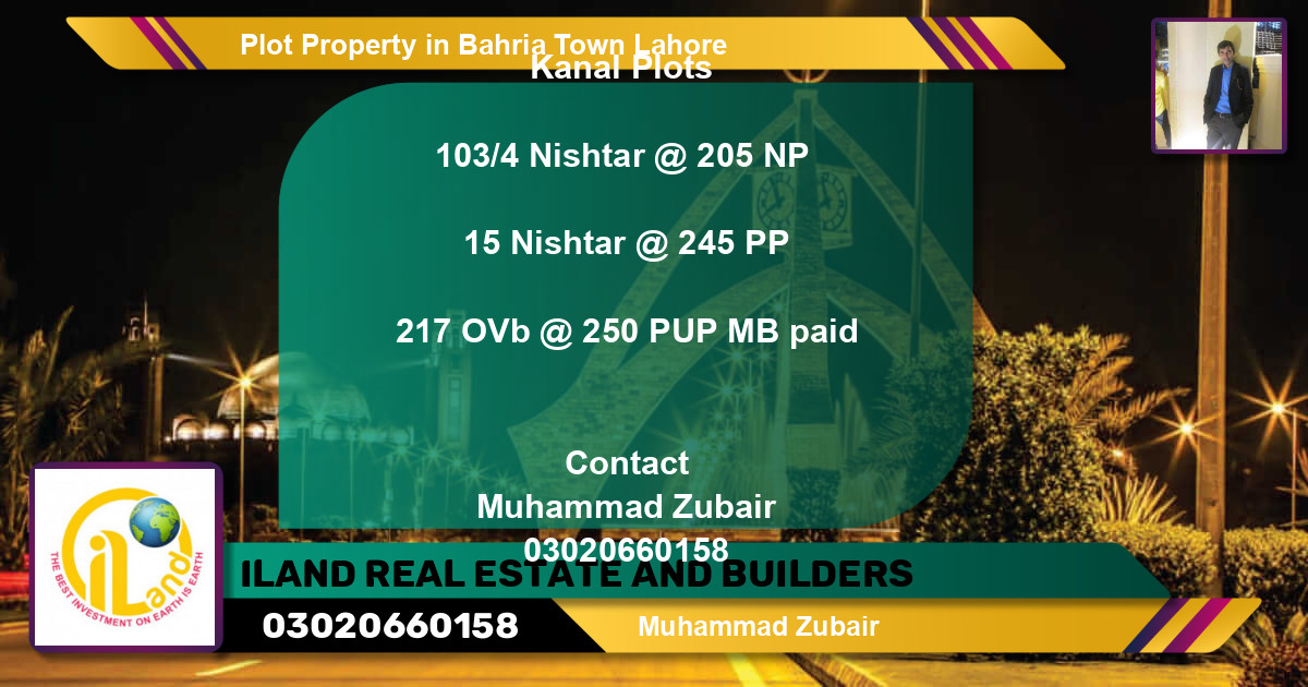 Residential Plot for Sale in Bahria Town, Lahore - (BP-82424)