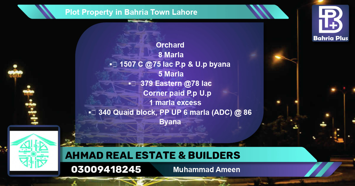 Residential Plot for Sale in Bahria Town, Lahore - (BP-82464)