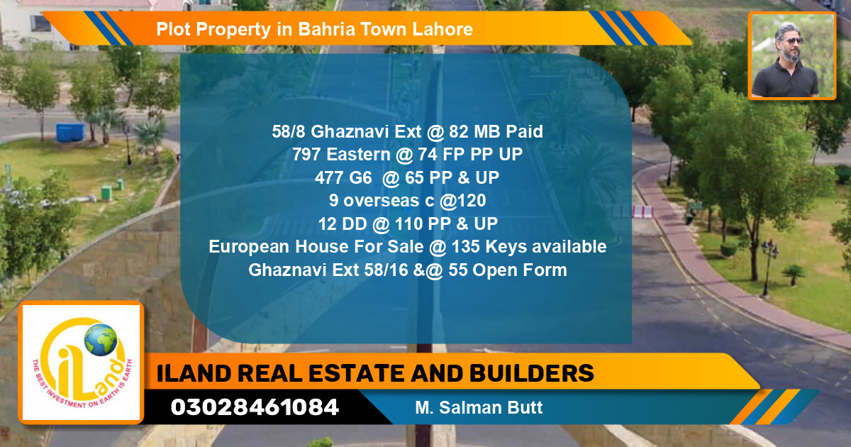 Residential Plot for Sale in Bahria Town, Lahore - (BP-82488)