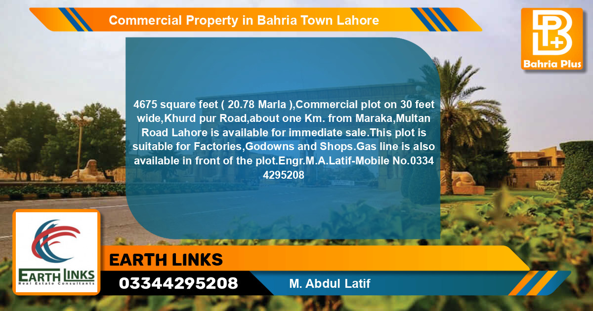 Commercial Property for Sale in Bahria Town, Lahore - (BP-82504)